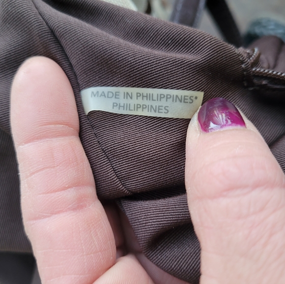 Classic Coach Signature Stripe Tote Shoulder Bag Brown/Khaki Monogram Purse Y2K - Picture 9 of 10